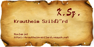 Krautheim Szilárd névjegykártya