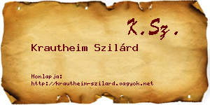 Krautheim Szilárd névjegykártya